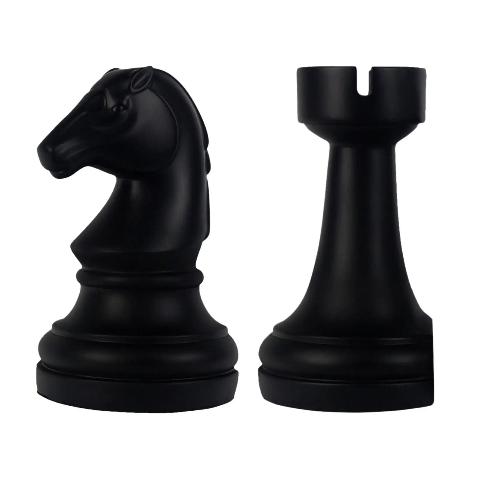 Chess Piece Bookends — Rook & Knight (Resin, Pair)