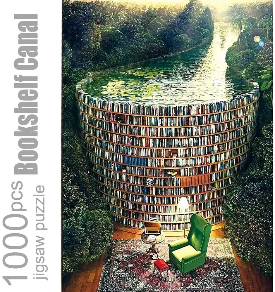 Bookshelf Canal 1000-Piece Jigsaw Puzzle