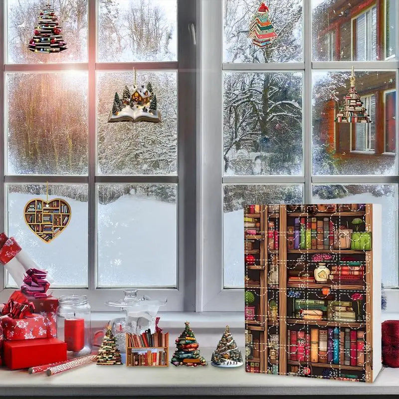 Book Lover Advent Calendar – 24 Acrylic Mini Ornaments for Christmas Countdown
