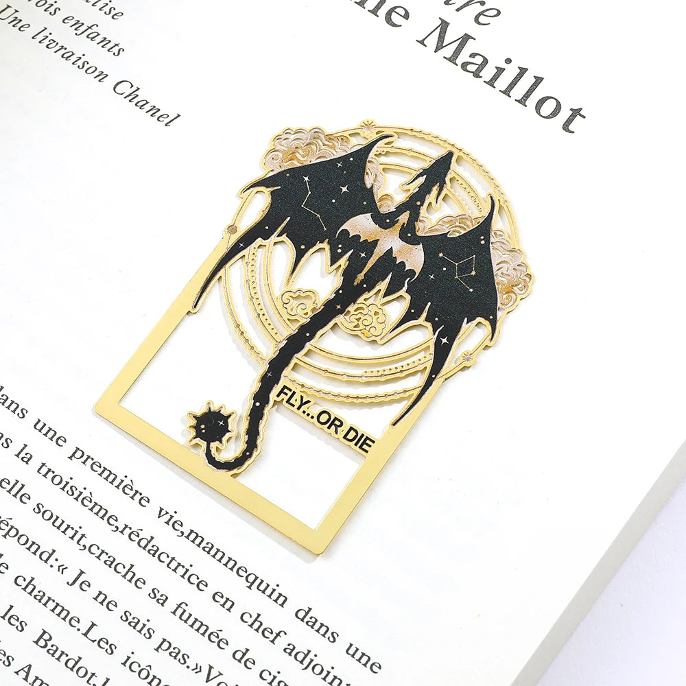 Punk Black Dragon Metal Bookmark