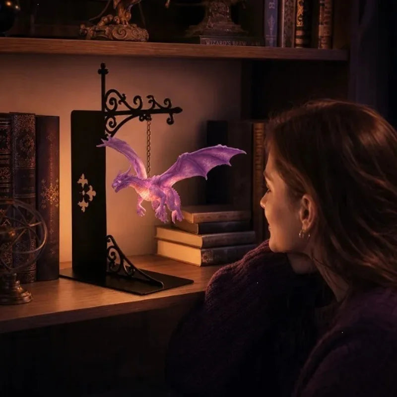 Dragon or Woodland Creature Bookshelf Lights — Decorative Bookcase Lamps & Ornaments