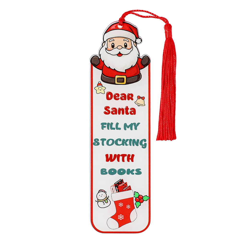 Christmas Acrylic Santa Bookmark, Festive Reading Accessory for Book Lovers | Holiday Gift for Women, Readers & Bookworms