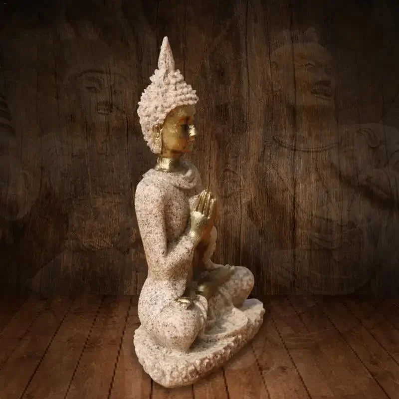 Mini Sandstone Buddha Statue — Peaceful Meditation Ornament