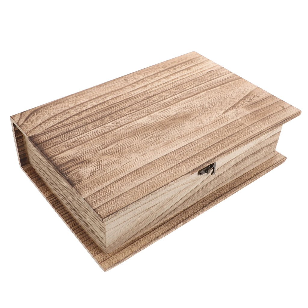 Wooden “Book” Keepsake Box — Hinged Lid, Clasp Lock (Large)