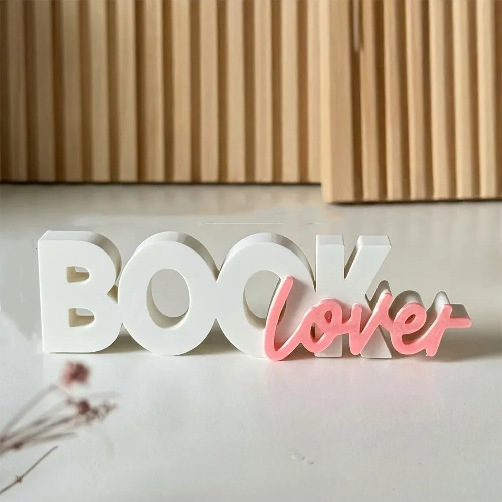 Book Lover 3D Letter Sign — Cute Bookshelf & Reading Nook Ornament