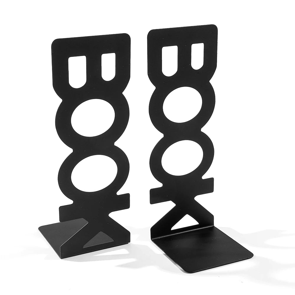"BOOK" Letter Metal Bookends