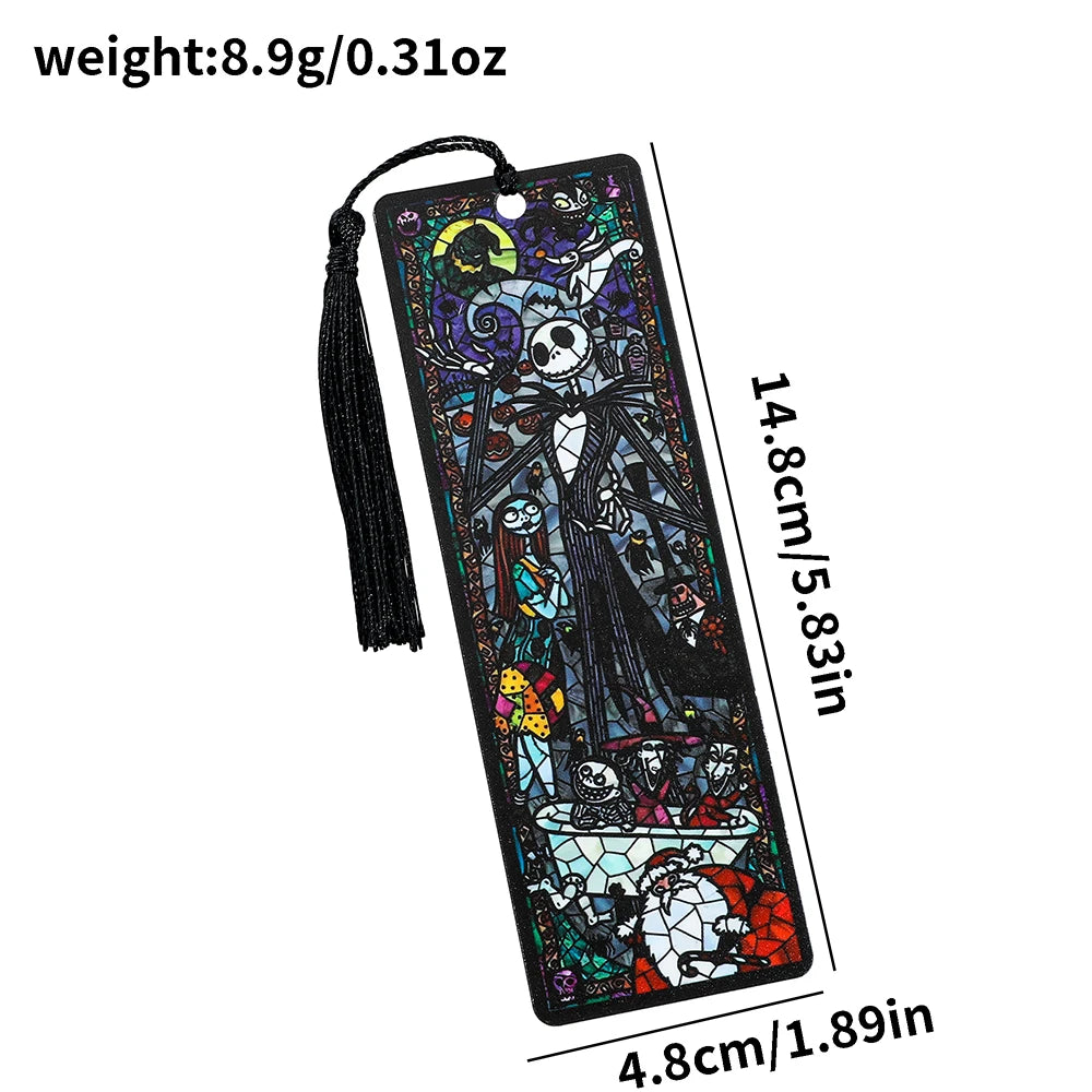 “Nightmare Before Christmas” Acrylic Bookmark with Tassel — Horror Movie Book Lover Gift