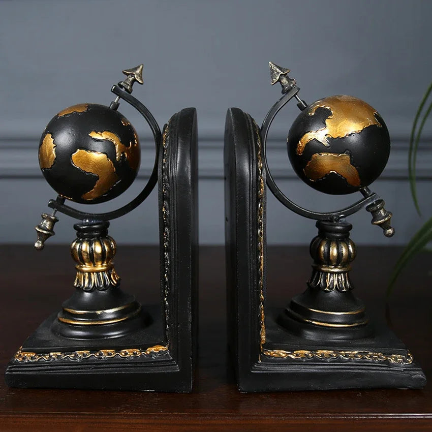 Around the World — Vintage Globe Bookends (Set of 2)