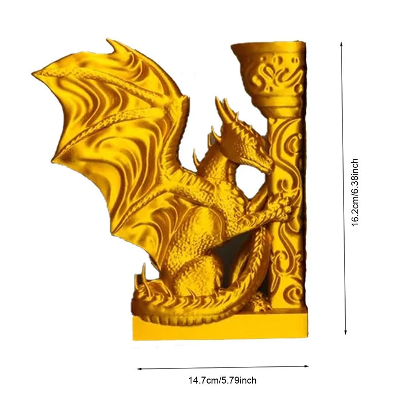 Dragon Wing Bookends — In Gold or Black Fantasy