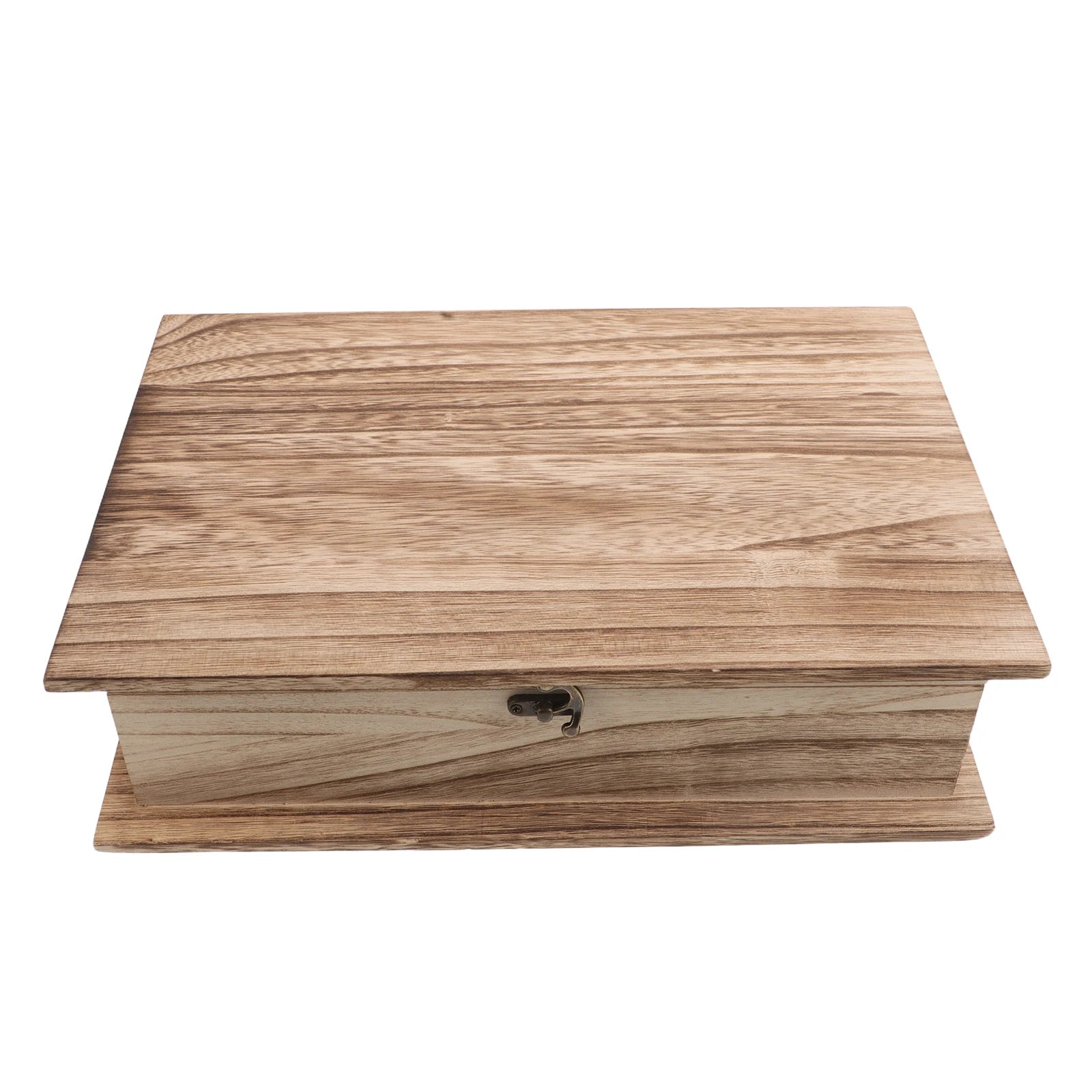 Wooden “Book” Keepsake Box — Hinged Lid, Clasp Lock (Large)