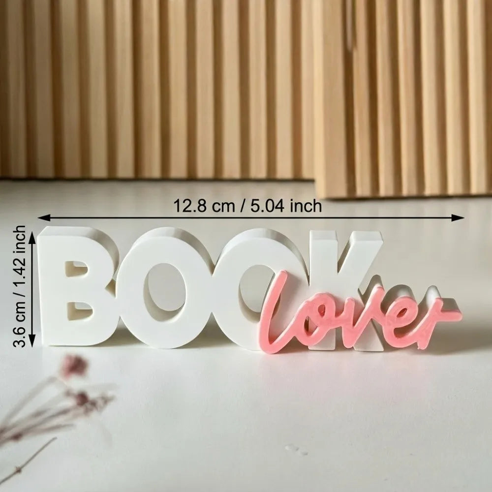 Book Lover 3D Letter Sign — Cute Bookshelf & Reading Nook Ornament