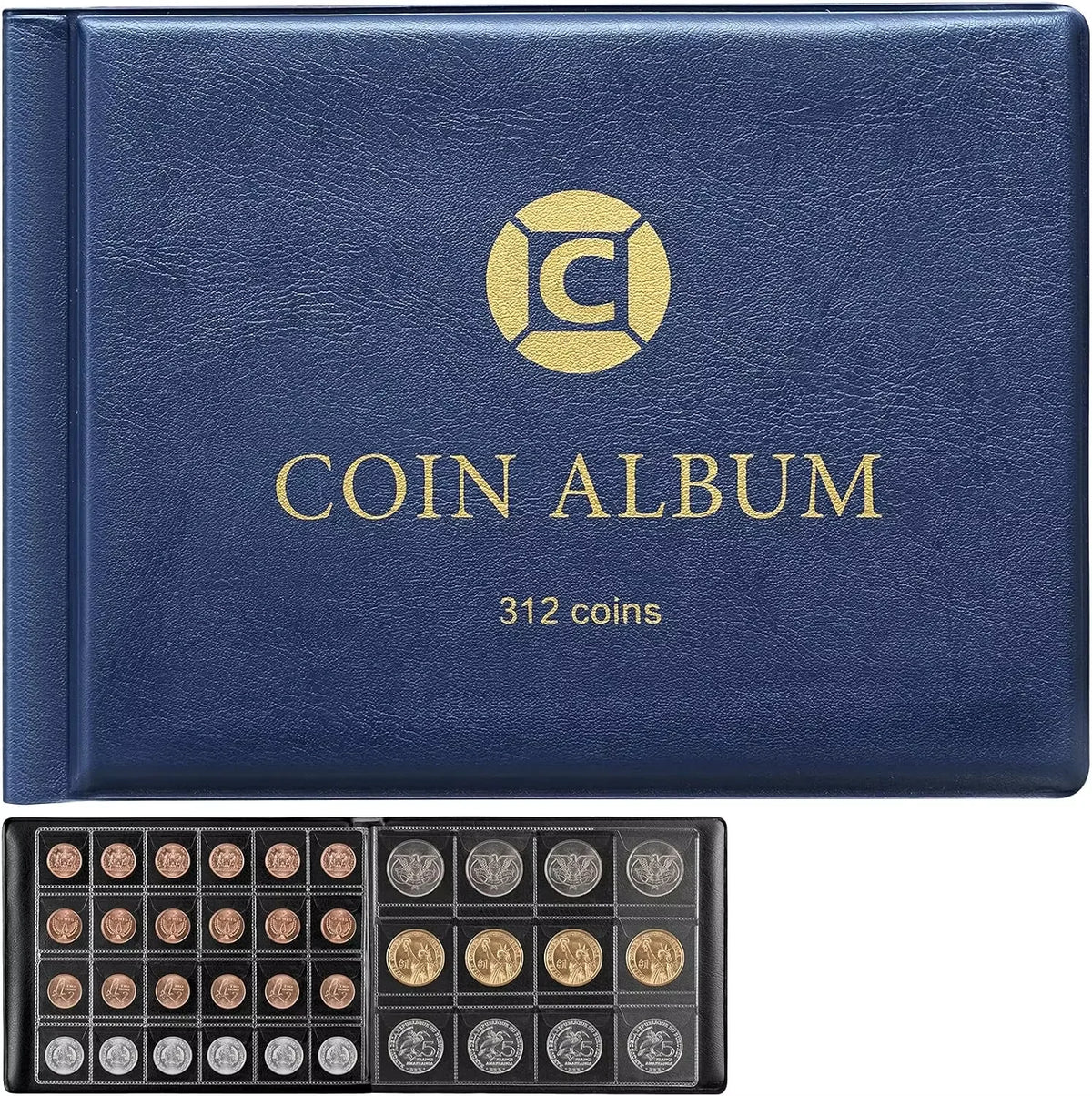312-Pocket Coin Collection Album — Collector’s Storage & Display Binder