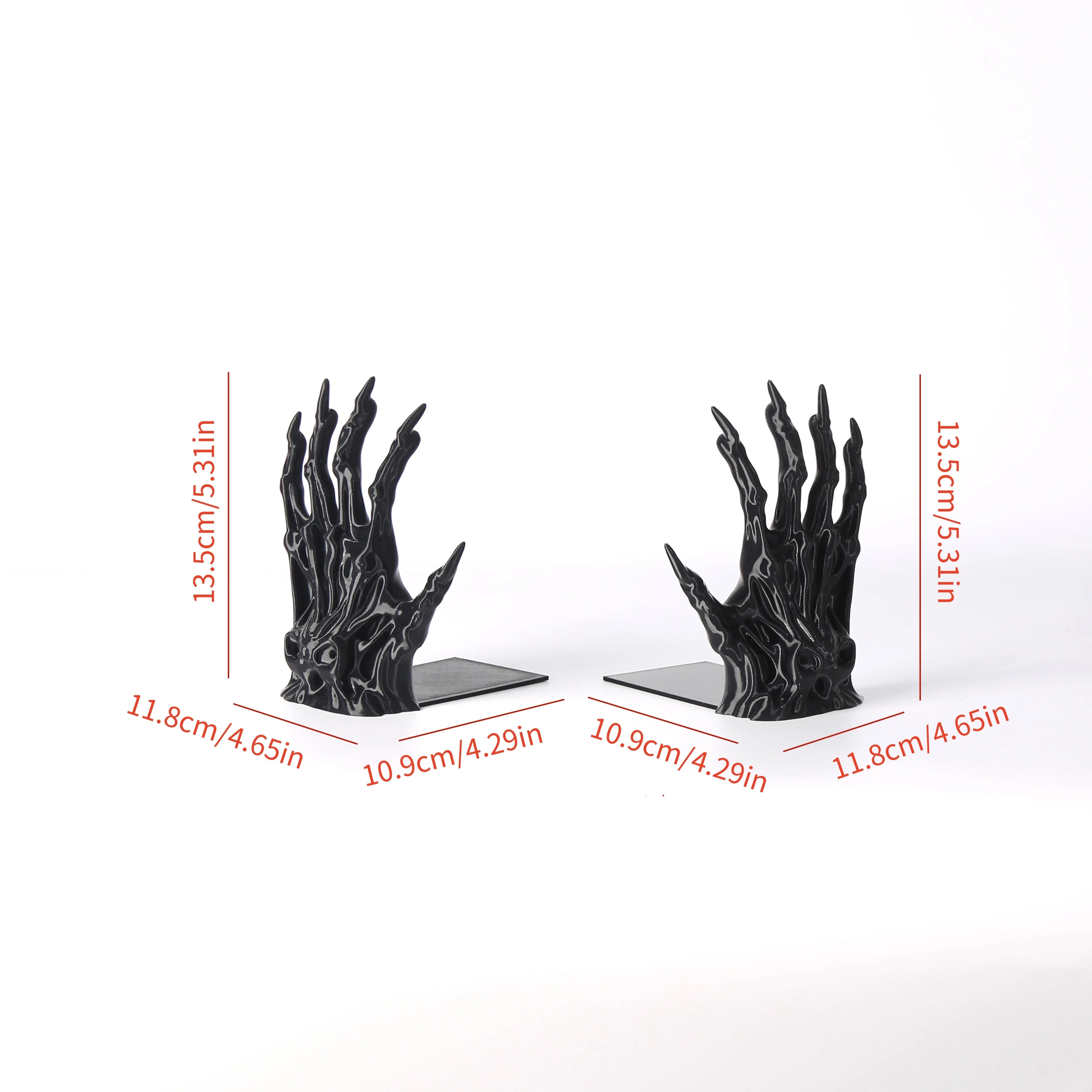 Black Witch Hand Bookends — Gothic Decorative Pair