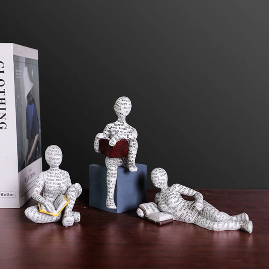Lost in a Good Book — Abstract Reading Figurines & Book Lover Statues
