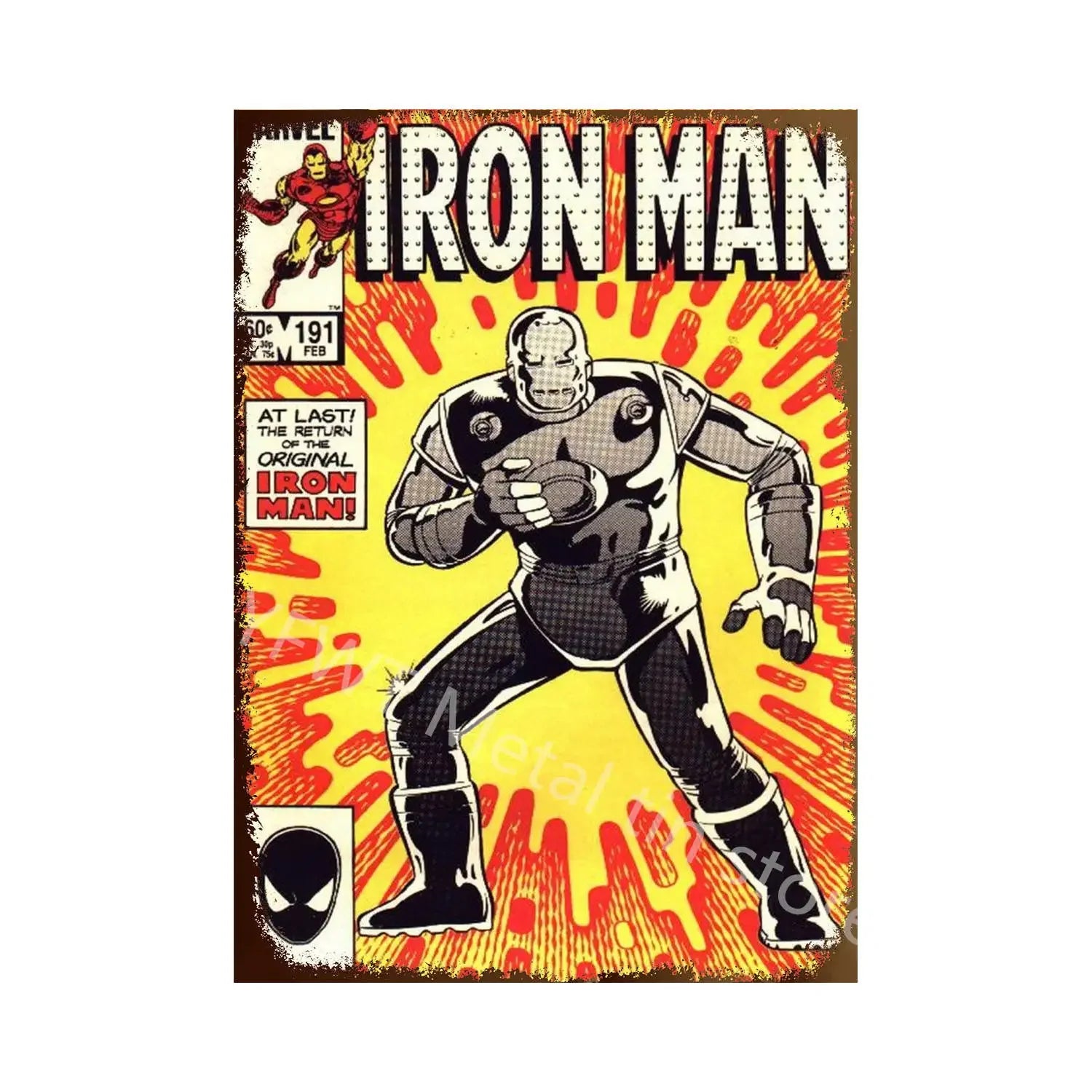 Vintage Comic-Style Metal Sign — Hulk/Captain America/Thor/Luke Cage/Iron Man