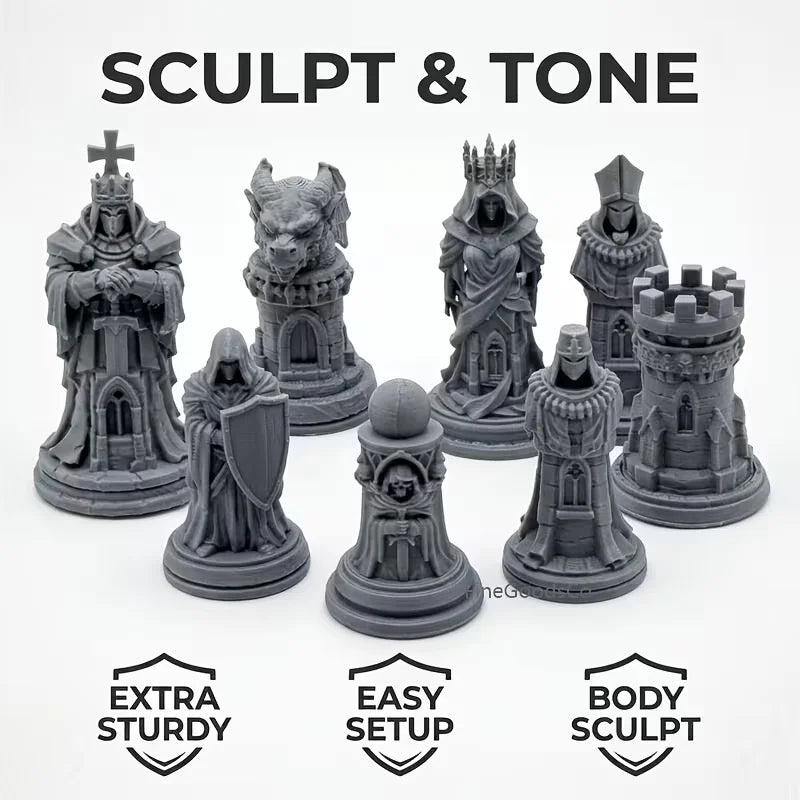 Gothic Kingdom — Medieval Fantasy Chess Pieces (16-Piece Set)