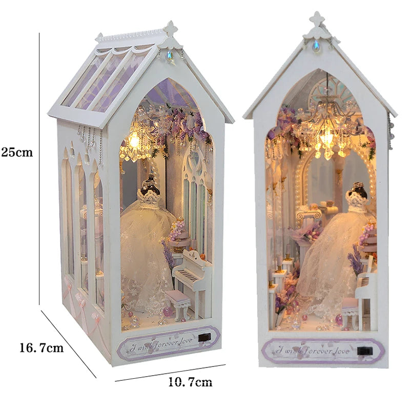 DIY Book Nook Kit — 3D Wooden Miniature Puzzle Bookend Scene (Various Designs)