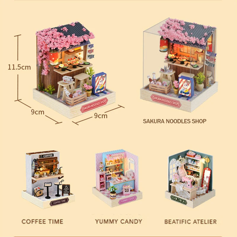 Mini DIY Wooden Dollhouse Room Kit