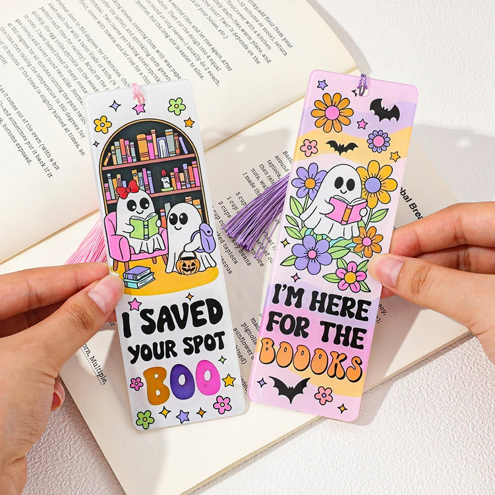 Halloween Ghost & Skeleton Bookmarks — Spooky Page Holders (Pick 1 or Full Set of 8)
