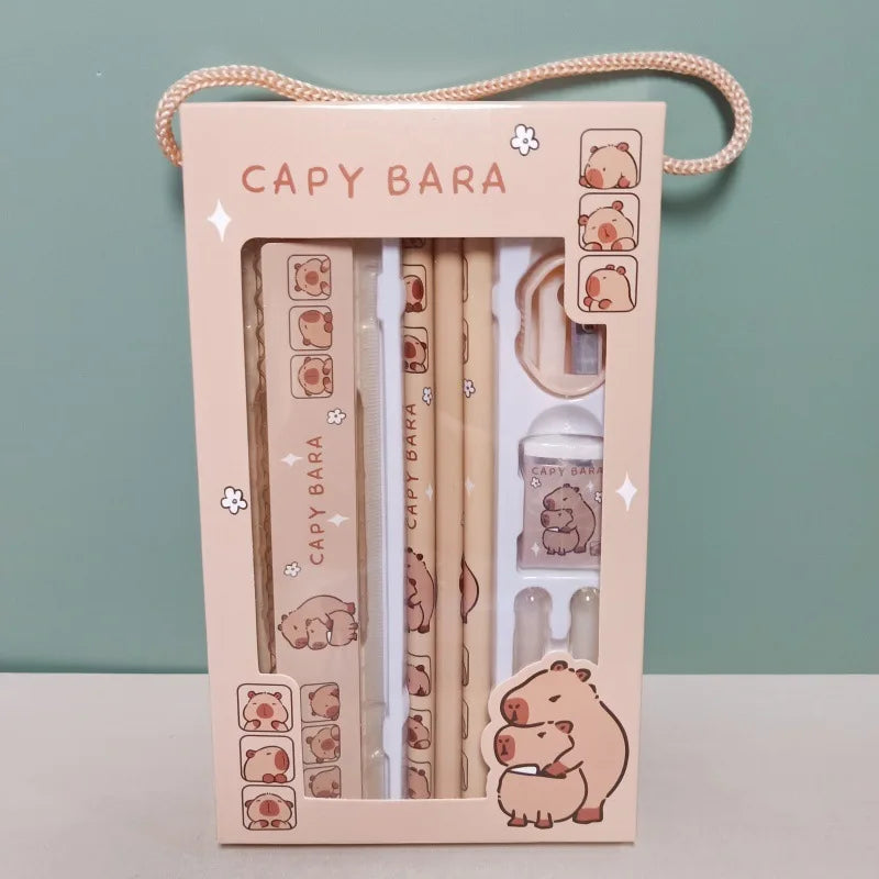 8-in-1 Capybara Stationery Set — Cute Animal School & Office Writing Kit for Kids and Book Lovers