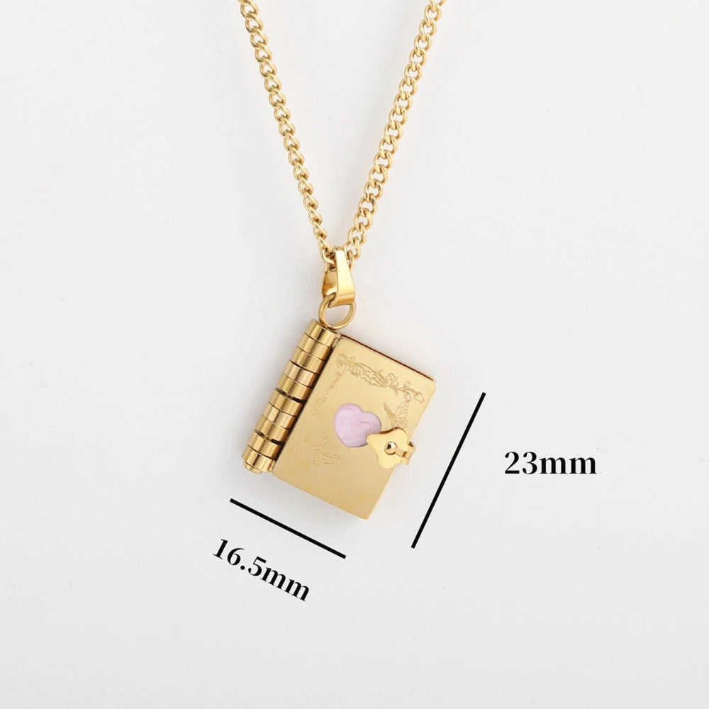 “For All Those Who Found Themselves in Books” — Engraved Book Necklace