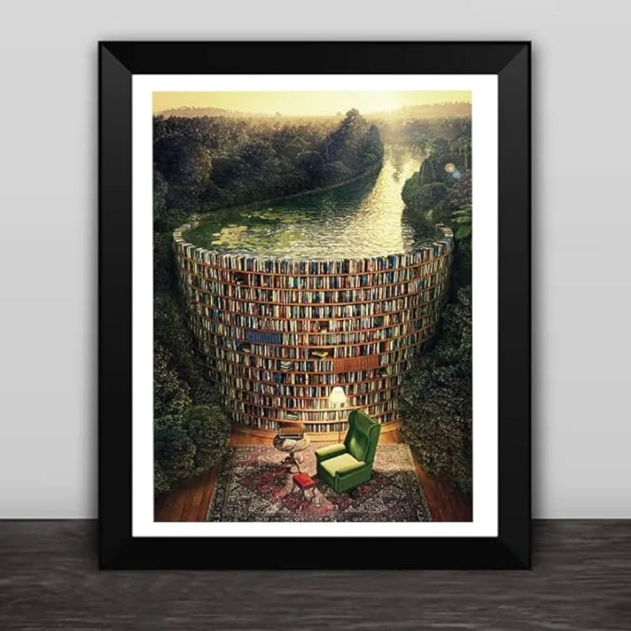 Bookshelf Canal 1000-Piece Jigsaw Puzzle