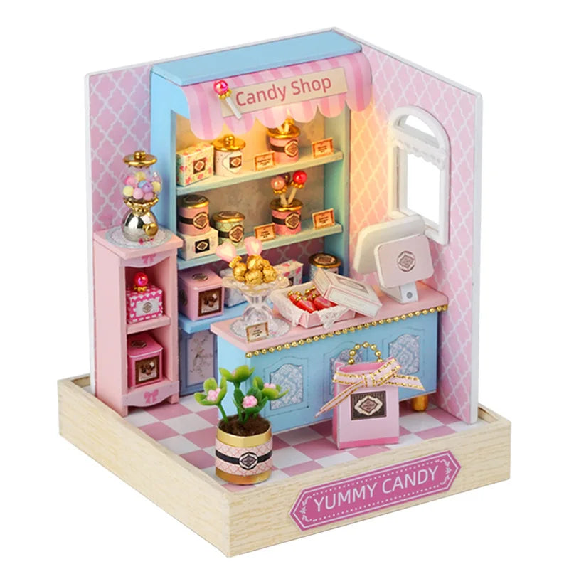 Mini DIY Wooden Dollhouse Room Kit