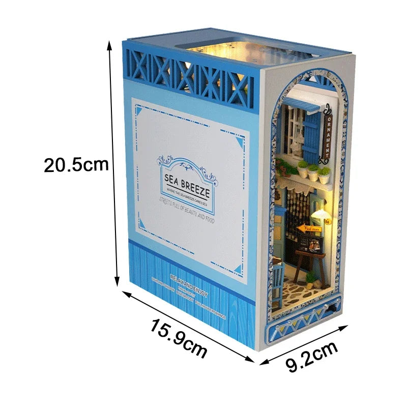 Sea Breeze Casa Wooden DIY Book Nook — Coastal Miniature Escape