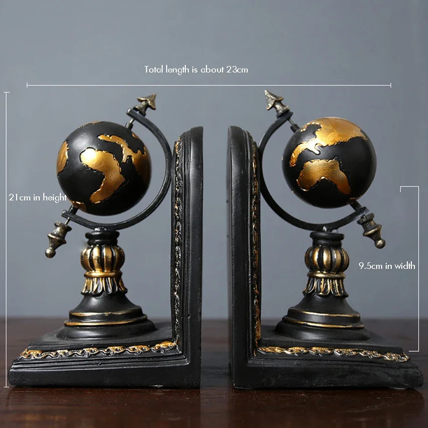 Around the World — Vintage Globe Bookends (Set of 2)