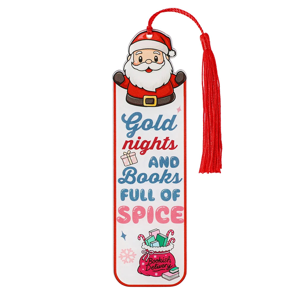 Christmas Acrylic Santa Bookmark, Festive Reading Accessory for Book Lovers | Holiday Gift for Women, Readers & Bookworms