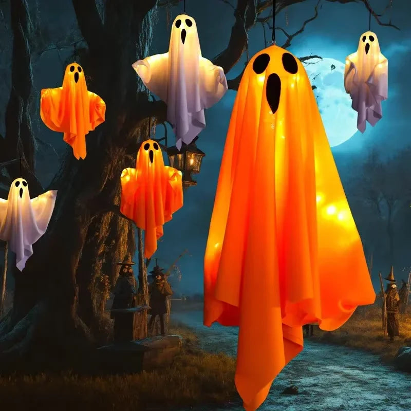 Glowing Hanging Ghost — Light-Up Halloween Decoration