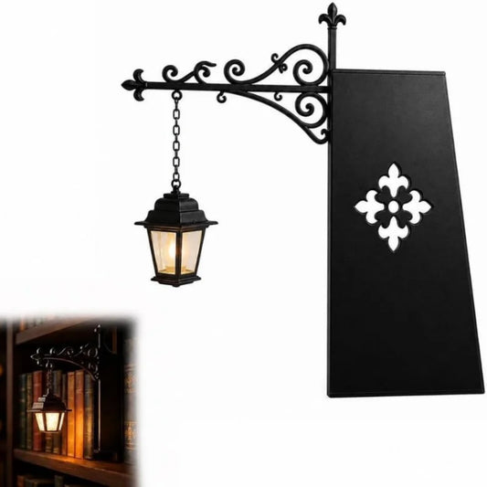 Victorian Style Library Lantern — Vintage LED Bookshelf Light & Bookend Ornament