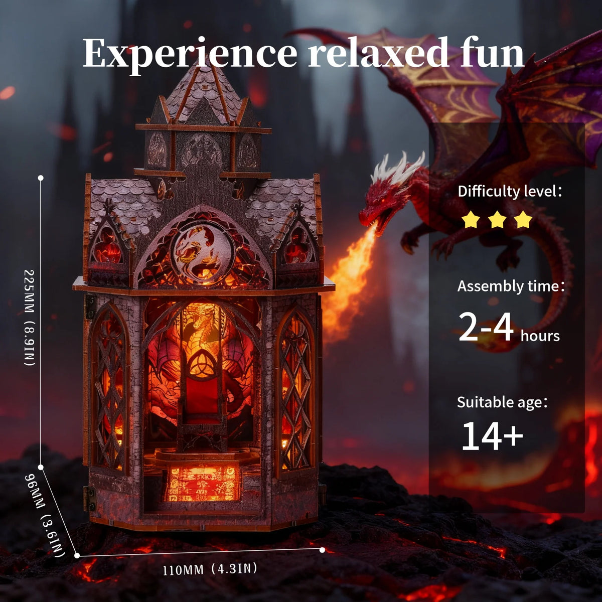 Dragon's Habitat Tower — DIY Wooden Fantasy Miniature Building Kit
