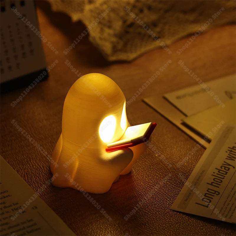 Light-Up Reading Ghost — Glowing Spooky-Cute Décor
