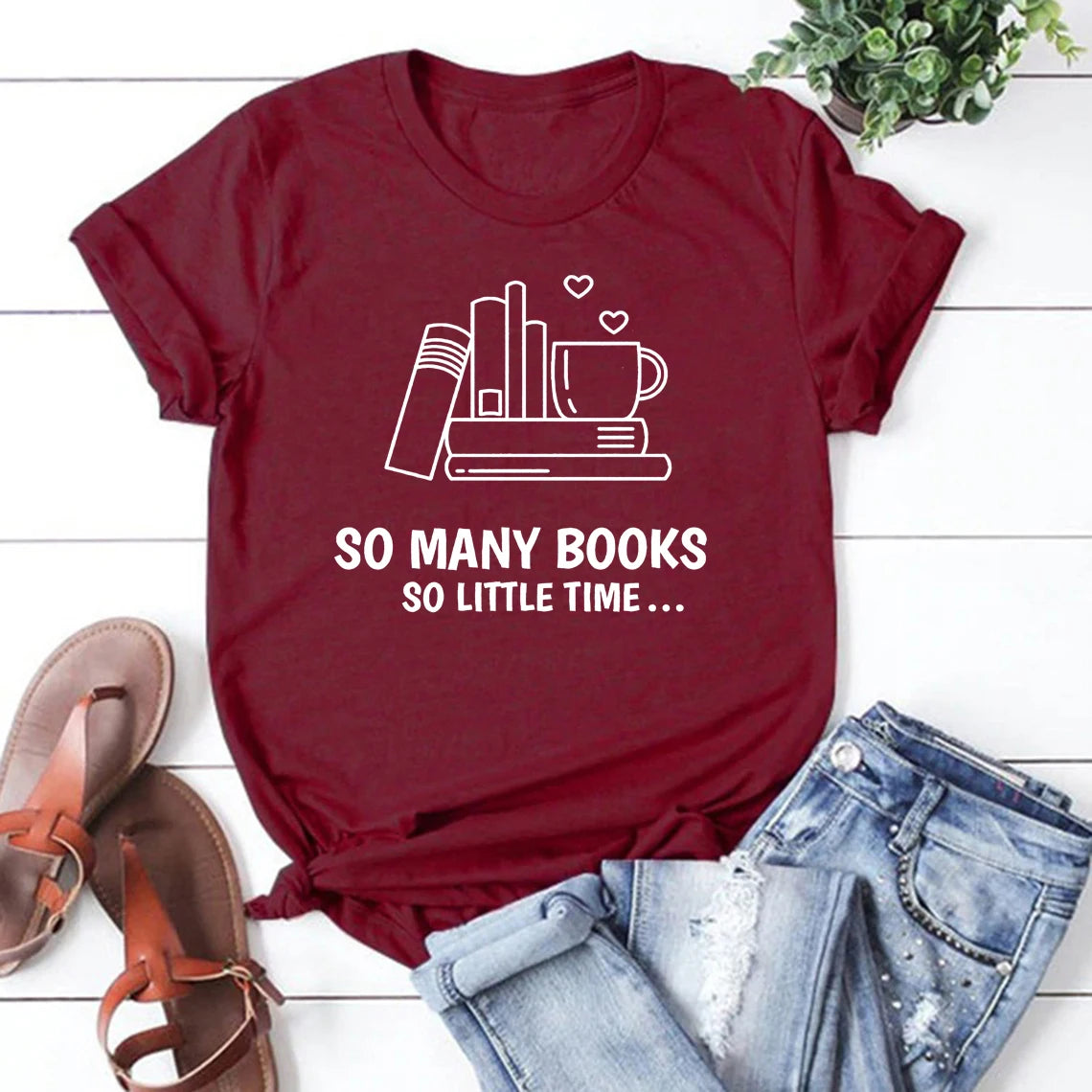 “So Many Books, So Little Time” — Unisex Book Lover T-Shirt