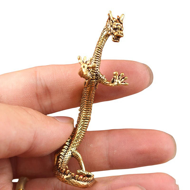 Golden Loong — Traditional Chinese Brass Dragon Figurine