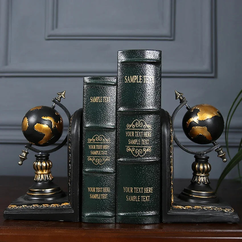 Around the World — Vintage Globe Bookends (Set of 2)