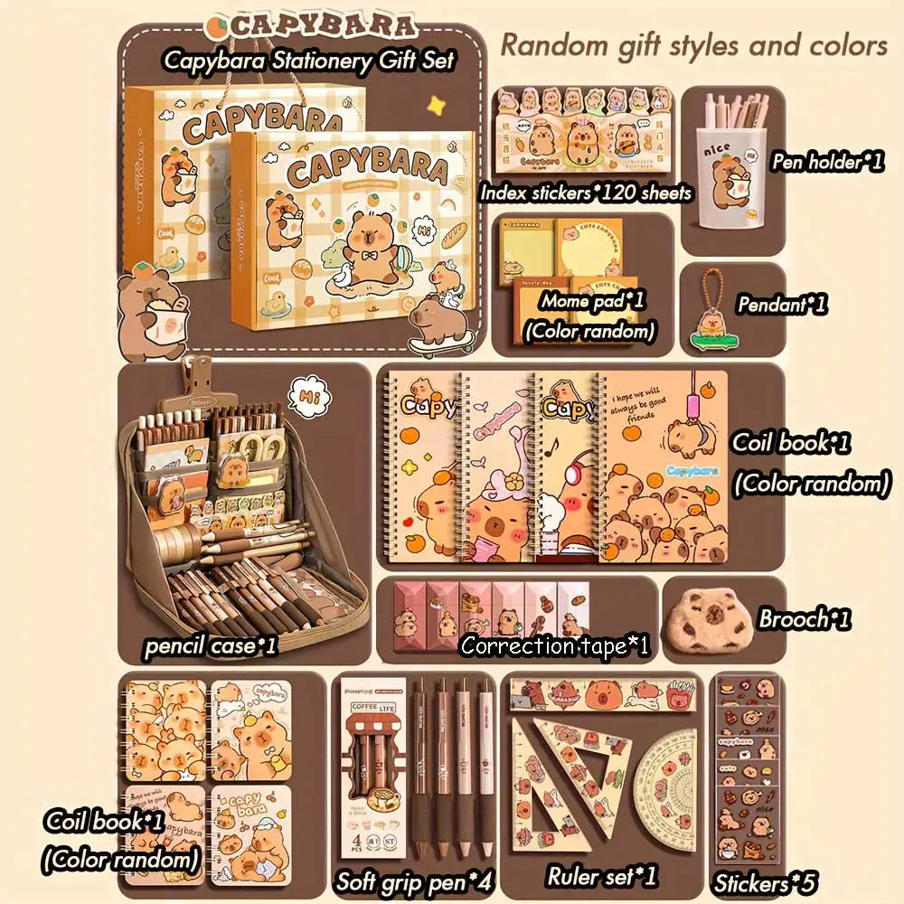 Cute Capybara Stationery Gift Set — Adorable Study & Office Essentials