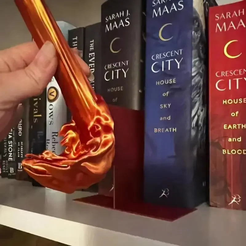 Dragon Flame Book Nook — Fire-Breathing Bookshelf Decoration
