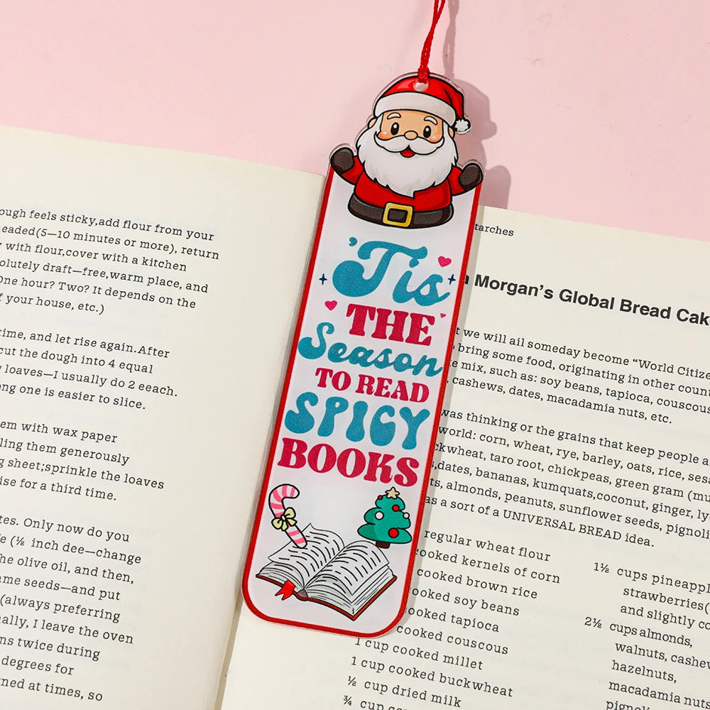Christmas Acrylic Santa Bookmark, Festive Reading Accessory for Book Lovers | Holiday Gift for Women, Readers & Bookworms