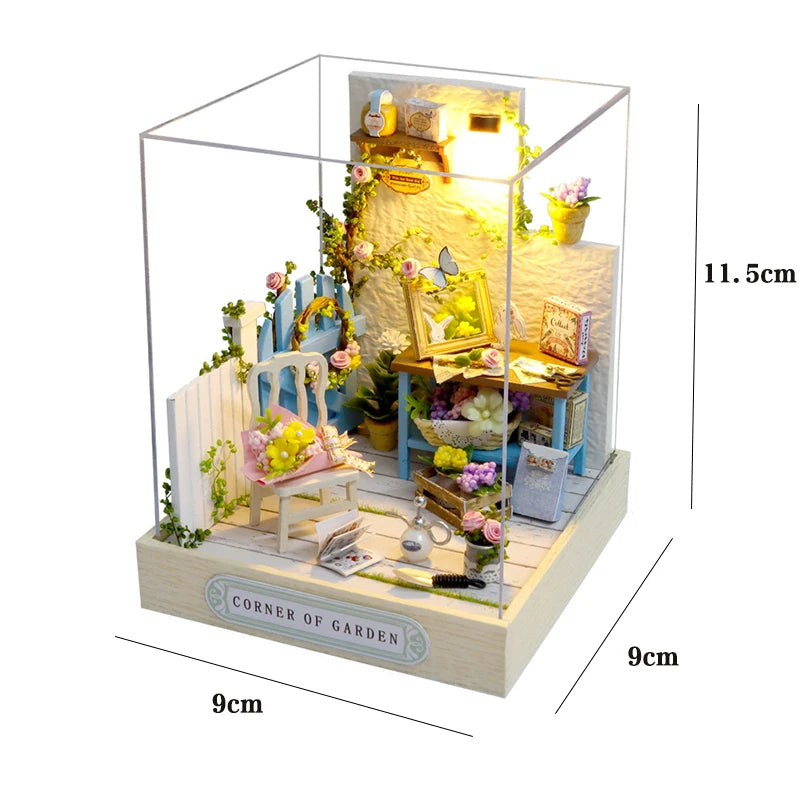 Mini DIY Wooden Dollhouse Room Kit