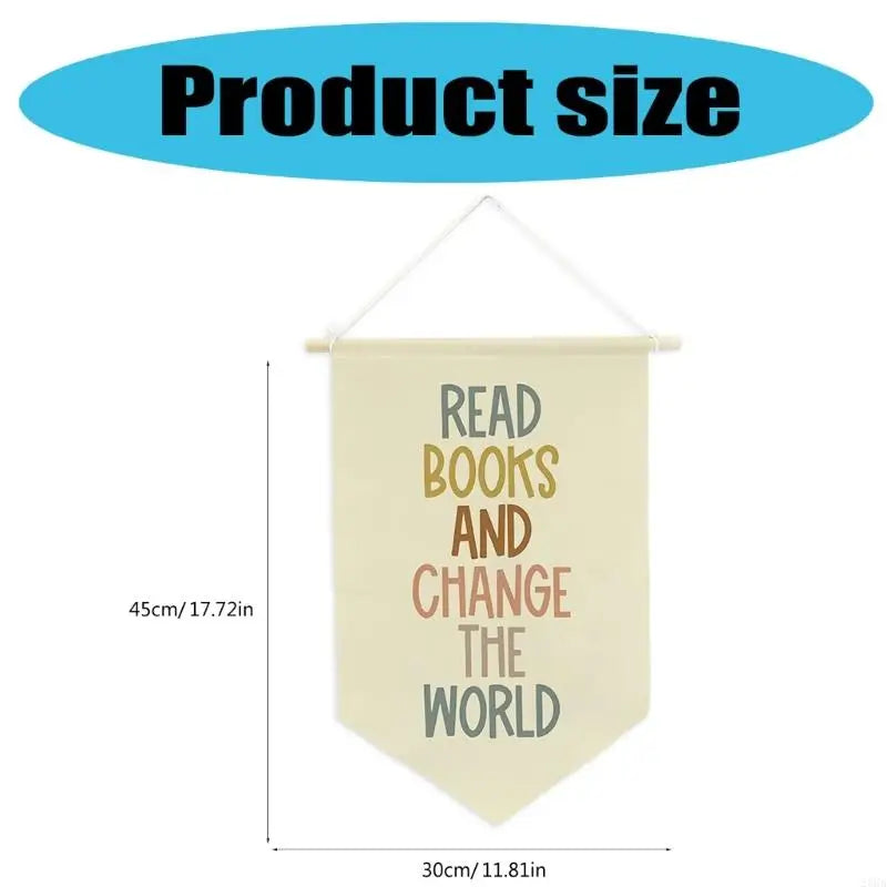Inspirational Reading Quote Pennant — Fabric Wall Banner (45 × 30 cm)