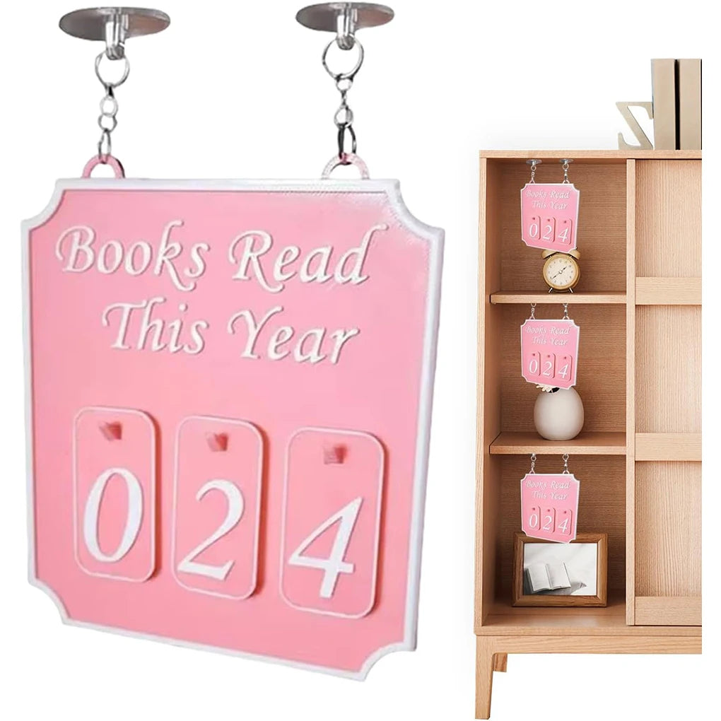 “Books Read This Year” Hanging Shelf Sign — Reading Tracker Decoration