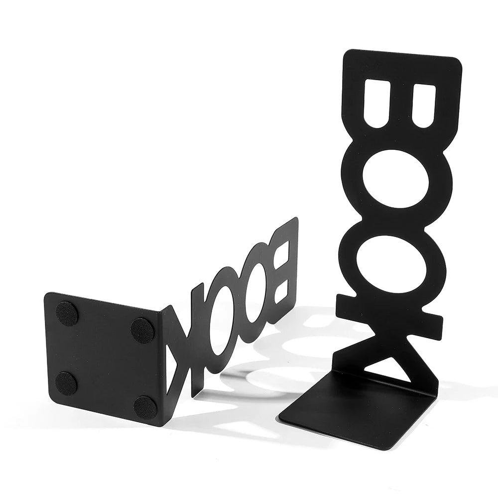 "BOOK" Letter Metal Bookends