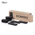 Double Six — Classic Black Dominoes Set in Wooden Box