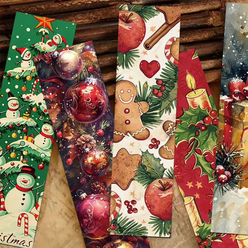 Retro Christmas Bookmark Set (30pcs) — Festive Reading Accessories for Book Lovers & Students