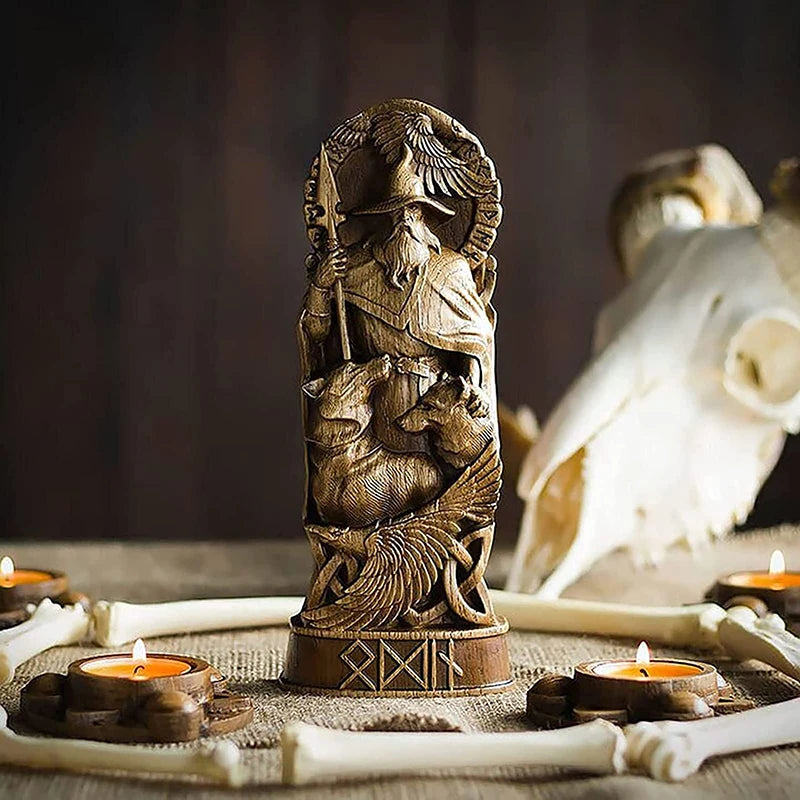 Norse Gods Statues — Odin, Thor, Loki & Freya Viking Mythology Sculptures
