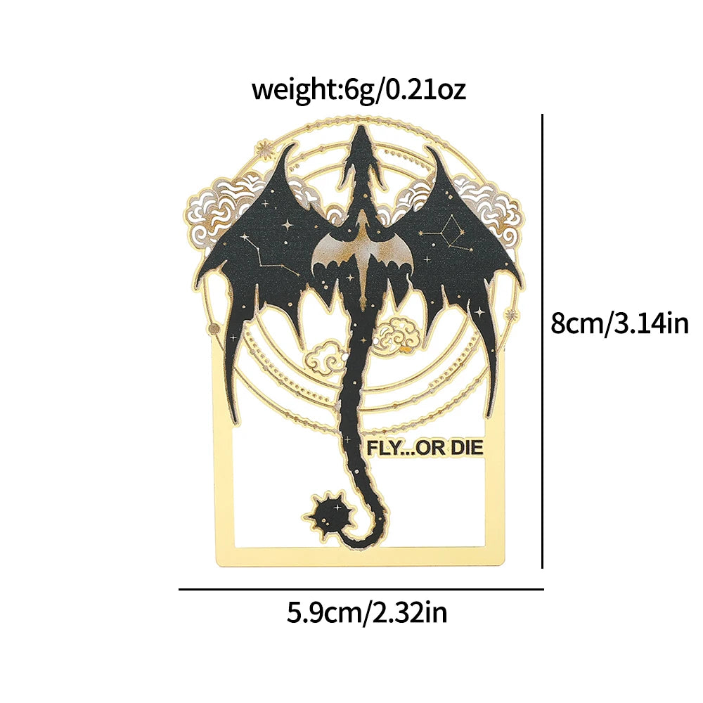Punk Black Dragon Metal Bookmark