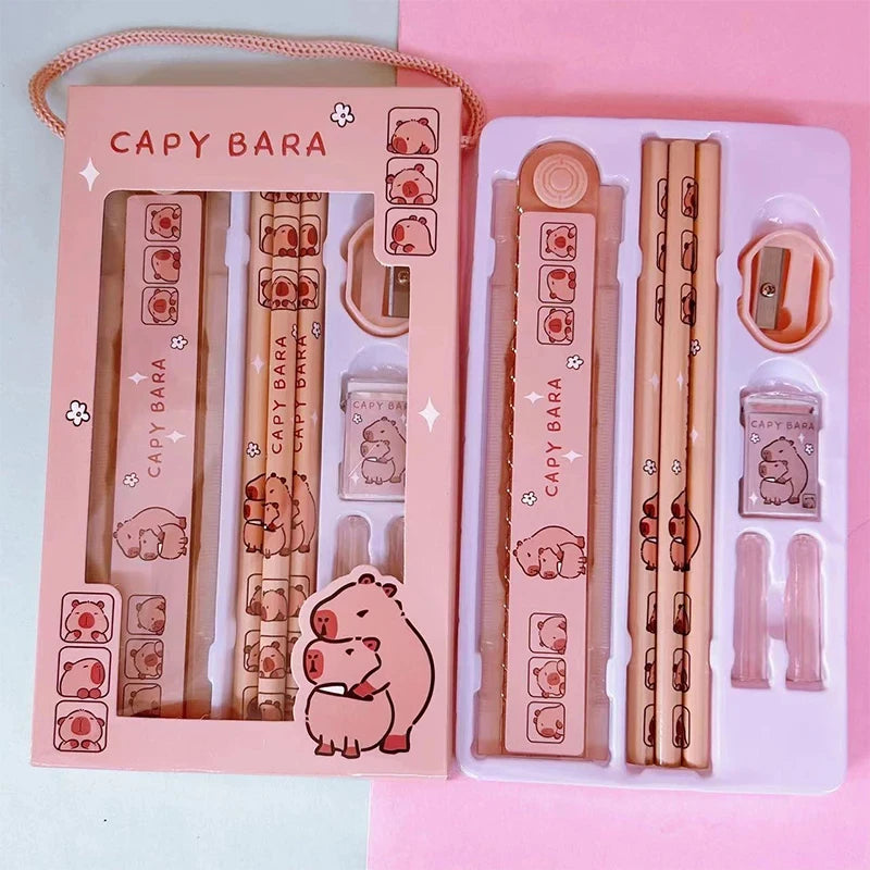 8-in-1 Capybara Stationery Set — Cute Animal School & Office Writing Kit for Kids and Book Lovers