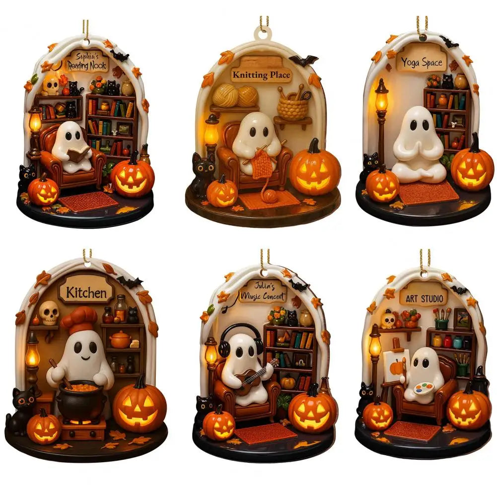 Halloween Ghost Acrylic Ornaments — Spooky-Cute Reading Décor
